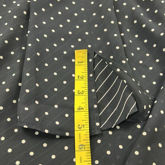 Rope blue and white polka dot chiffon fit and flare dress, 9at or S - Picture 9 of 12